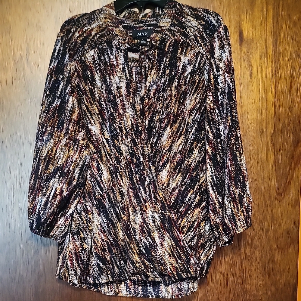 Alyx Women's Blouse in Black, Brown, and Cream